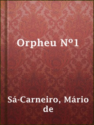 cover image of Orpheu Nº1